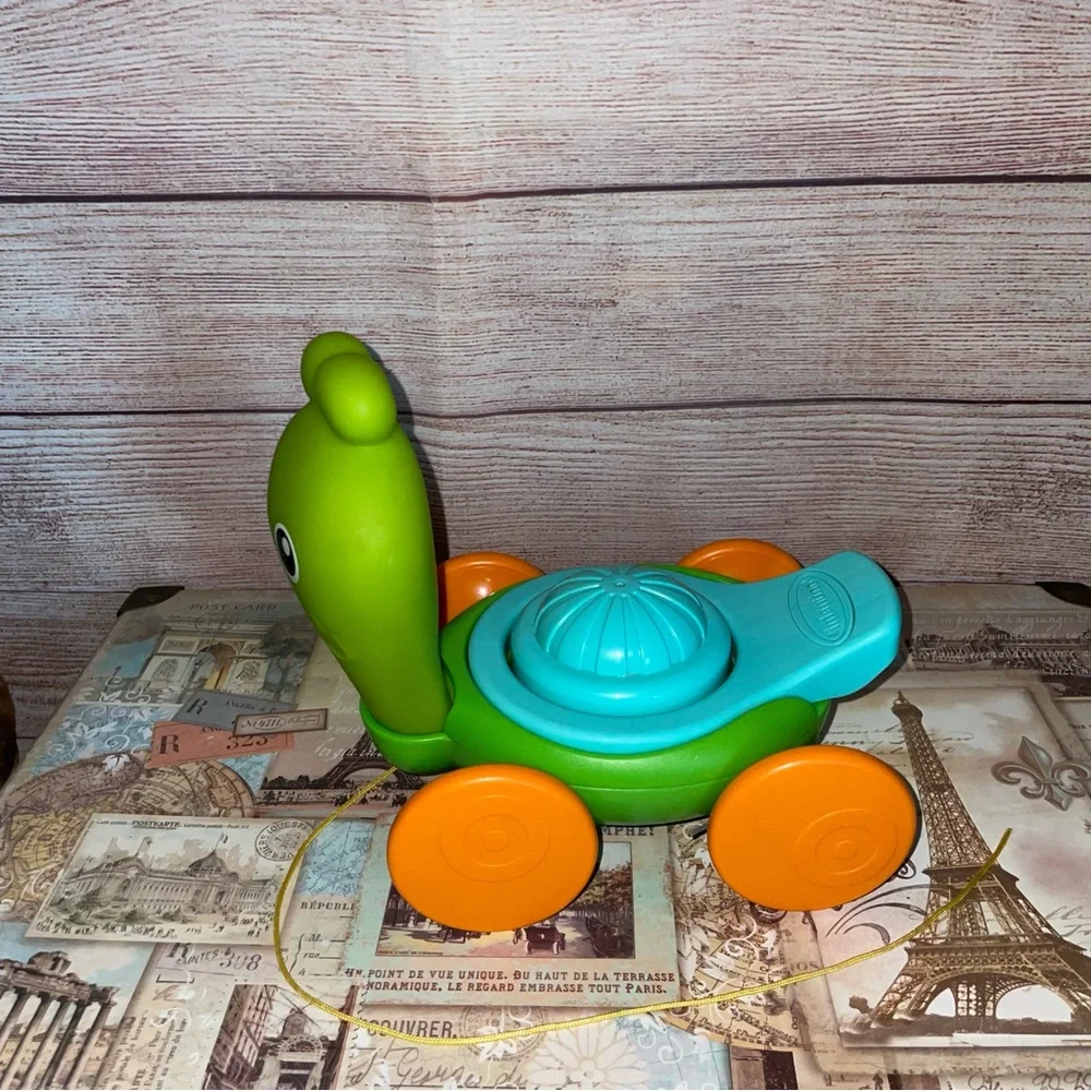 B kids Sensory Senso Snail Pull Stacking 9+ month Baby Toy learning play turtle*